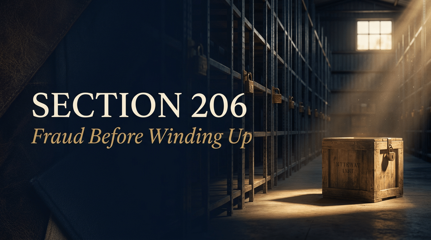 Section 206, fraud in anticipation of winding up