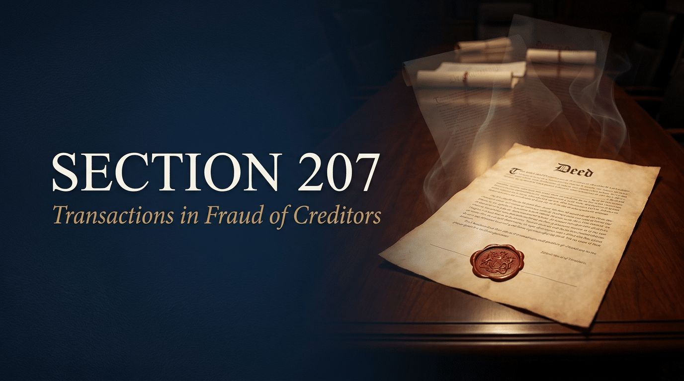Section 207, transactions in fraud of creditors