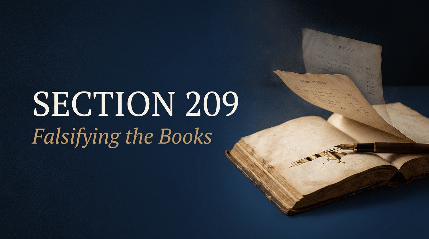 Section 209, falsification of the company's books